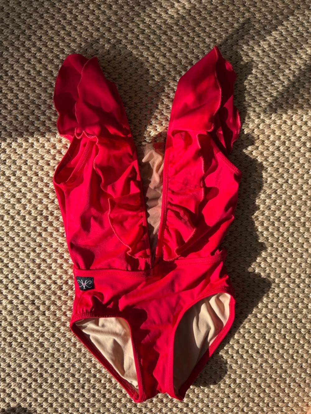 Red Ruffled Girls Dance Costume Leotard size Child small